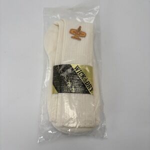 Vintage Wick Dry Crew Socks Orlon Men's 10-13 White Made In USA NOS - 1 Pair